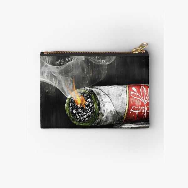 Artikelvorschau, Schwelende Zigarre mit elegantem roten Band und aufsteigendem Rauch auf dunklem Hintergrund, KI-generiert entworfen und verkauft von OlfactoART Studio.