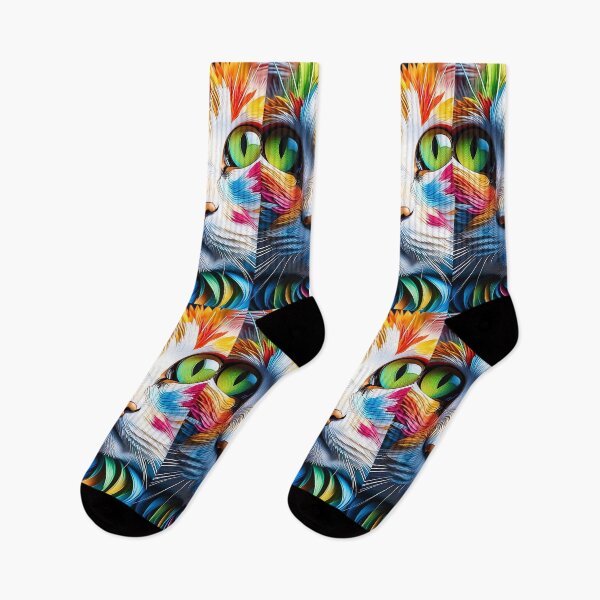 Item preview, vibrant Cat Face abstract art designed and sold by Best-Art-Design.