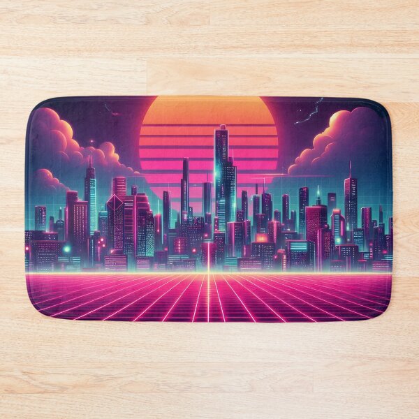 Item preview, Minimalistic Futuristic Neon City Art: Transform Your Space with Modern Metropolis Vibes designed and sold by PandaTShirtShop.