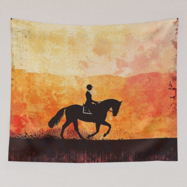Item preview, Horse and rider sunset backdrop Active Outdoors Inspired Art designed and sold by CDC40.