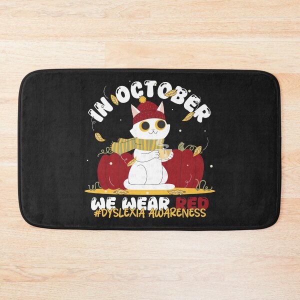 Item preview, In October We Wear Red Dyslexia Awareness Month Cat Halloween designed and sold by yelasun.