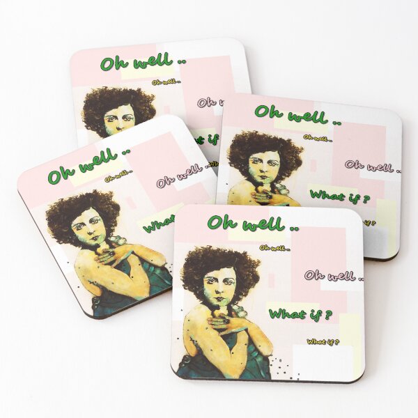 Item preview, oh well and what if, women in a green dress. designed and sold by NessArtByEwa.