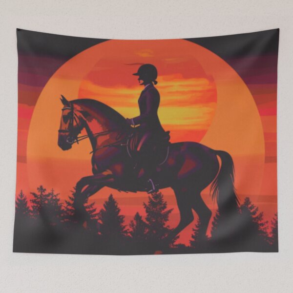 Item preview, Horse and rider sunset backdrop Active Outdoors Inspired Art designed and sold by CDC40.
