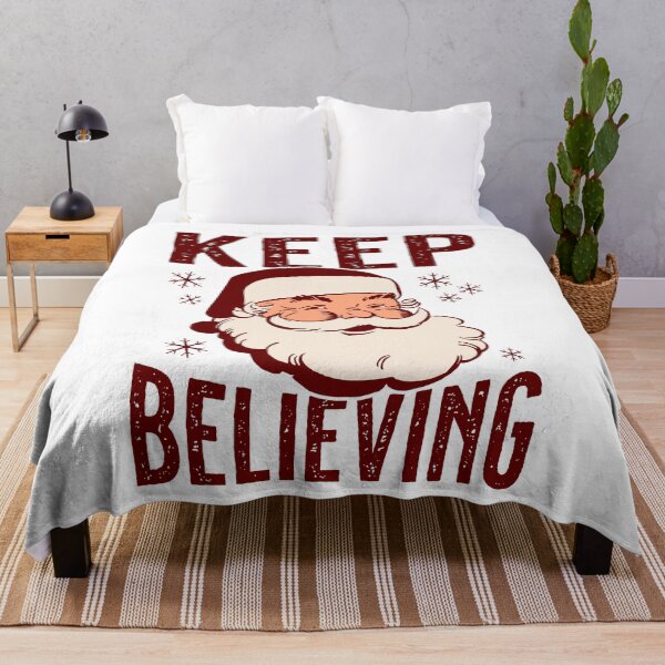 Item preview, Keep Believing Retro Santa Christmas Holiday designed and sold by PrintCrafting.
