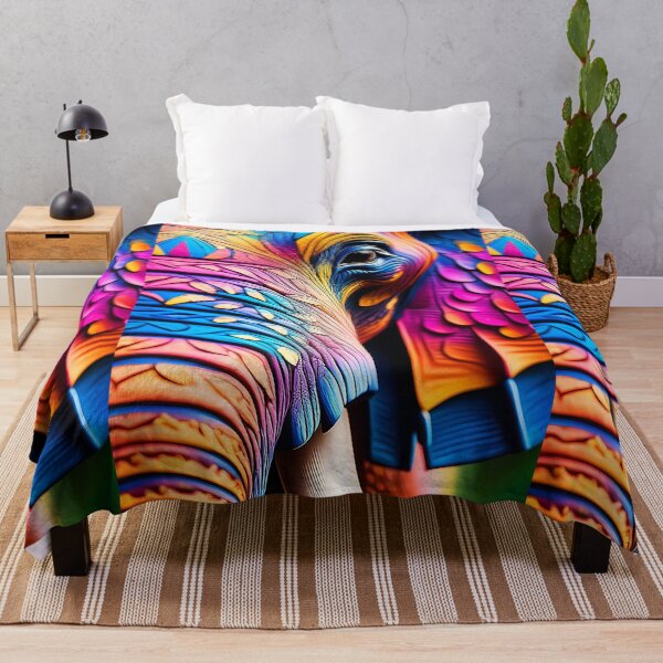Item preview, Vibrant Elephant Face abstract art designed and sold by Best-Art-Design.