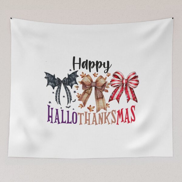 Item preview, Hallothanksmas Coquette bow,Happy Hallothanksmas,Halloween,Christmas  bow,Fall,Trending  designed and sold by pugshowsfashion.