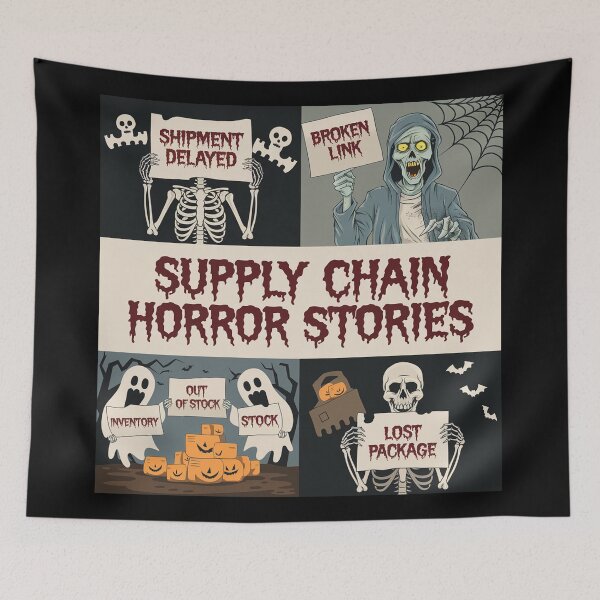 Item preview, supply chain horror stories, logistics and supply chain halloween designed and sold by NoetherSym.