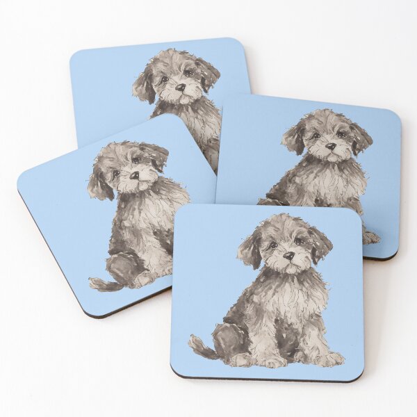 Item preview, Cute Puppy Watercolor (blue) designed and sold by Magnolia Valley Art.