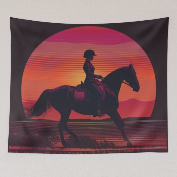 Item preview, Horse and rider sunset backdrop Active Outdoors Inspired Art designed and sold by CDC40.