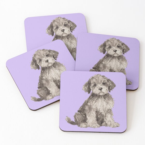 Item preview, Cute Puppy Watercolor (purple) designed and sold by Magnolia Valley Art.