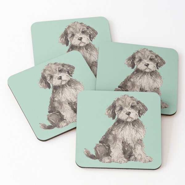 Item preview, Cute Puppy Watercolor (mint) designed and sold by Magnolia Valley Art.
