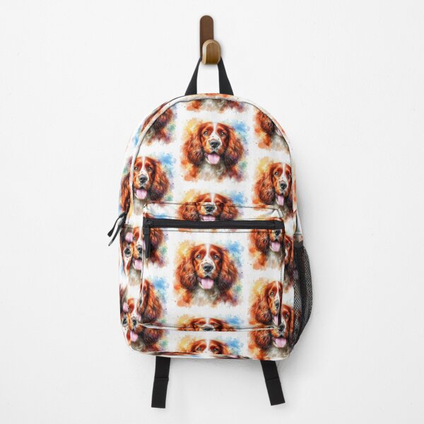 Item preview, Colorful Cute Welsh Springer Spaniel Watercolor Portrait designed and sold by MaedK.