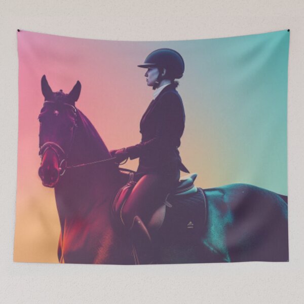 Item preview, Horse and rider sunset backdrop Active Outdoors Inspired Art designed and sold by CDC40.