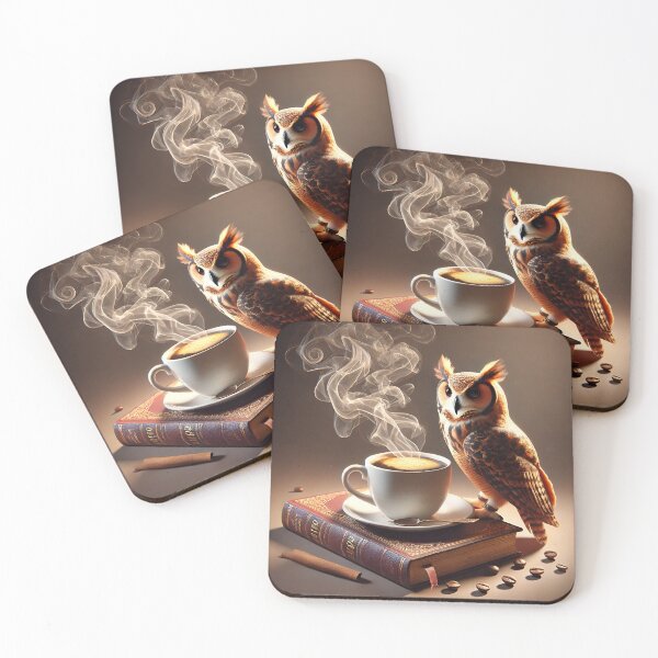 Item preview, The early owl drinks a coffee designed and sold by neroprint4U.