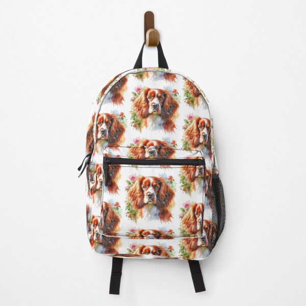Item preview, Colorful Cute Welsh Springer Spaniel Watercolor Portrait designed and sold by MaedK.