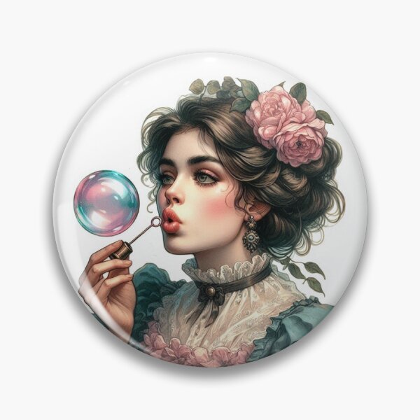 Item preview, Victorian Woman Blowing Bubbles designed and sold by Spike The Punch Design Co..