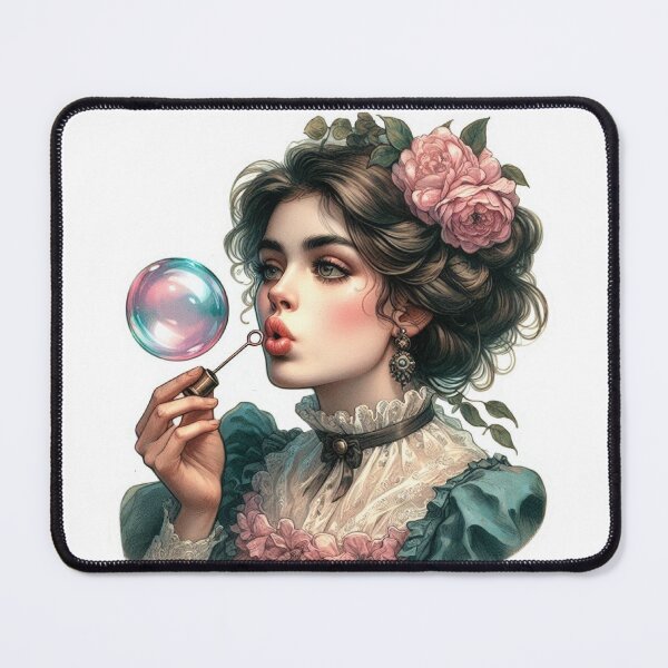 Item preview, Victorian Woman Blowing Bubbles designed and sold by Spike The Punch Design Co..