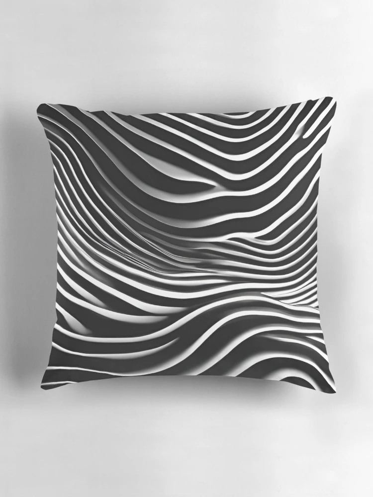 Thumbnail 3 of 4, Pillow, Subtle Black Ripple Wave Design designed and sold by Have Mercy.