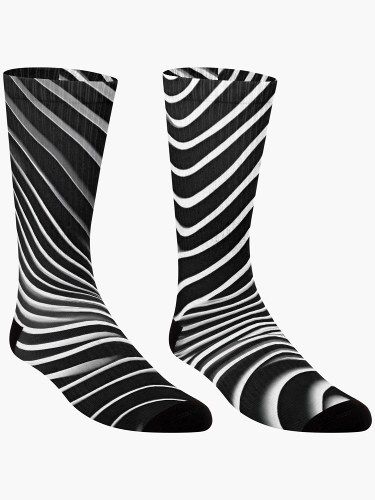 Thumbnail 3 of 5, Socks, Subtle Black Ripple Wave Design designed and sold by Have Mercy.