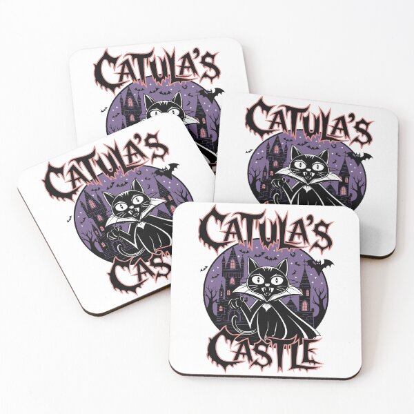Item preview, Catula's Castle Halloween Vampire Cat designed and sold by Quirky Shirts.