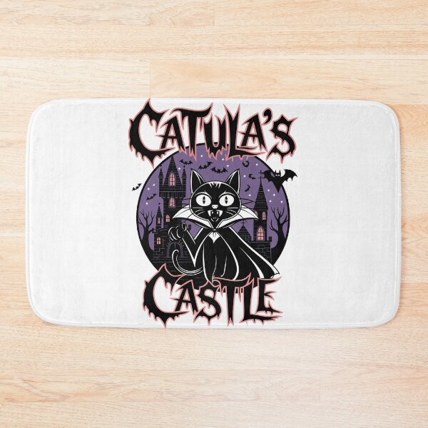Item preview, Catula's Castle Halloween Vampire Cat designed and sold by Quirky Shirts.