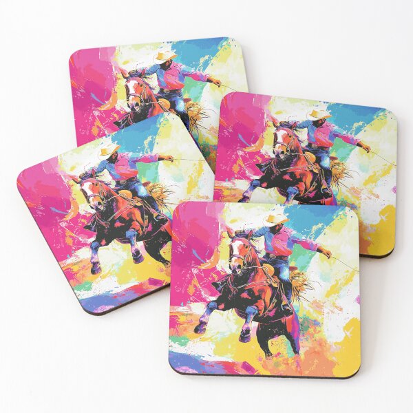 Item preview, Horse and rider rodeo bucking bronco abstract Active Outdoors Inspired Art designed and sold by CDC40.