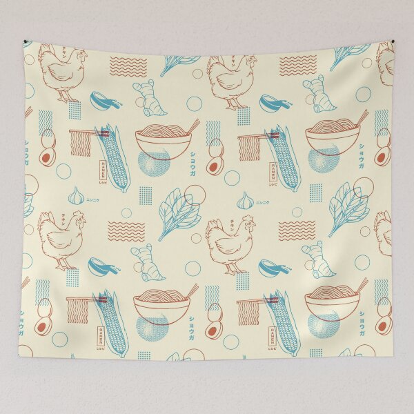 Item preview, Ramen Recipe Japanese Design Minimalist Pattern by Tobe Fonseca designed and sold by Tobe Fonseca®.