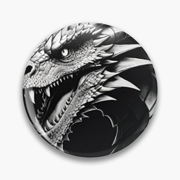 Item preview, Detailed Dragon in Striking Black and White designed and sold by GrizzlyCollective.