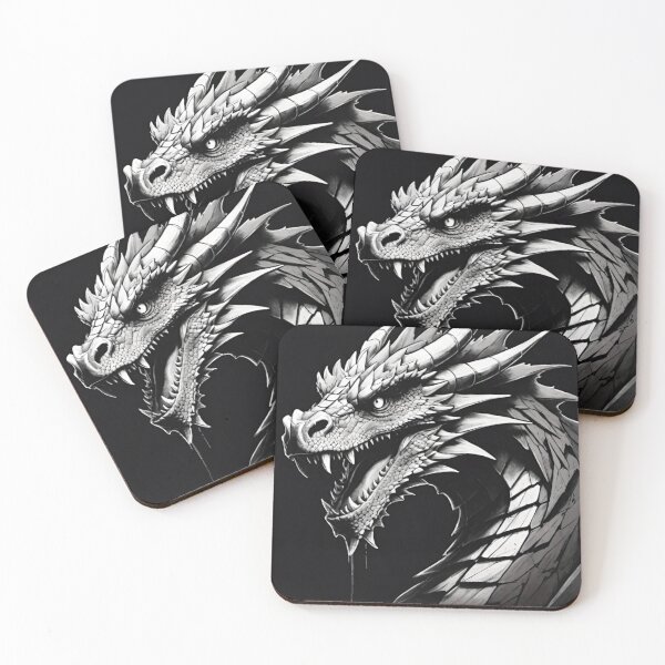 Item preview, Detailed Dragon in Striking Black and White designed and sold by GrizzlyCollective.