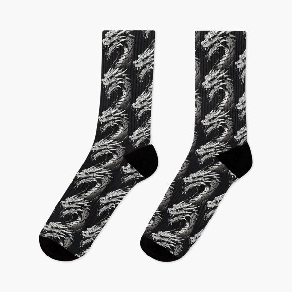 Item preview, Detailed Dragon in Striking Black and White designed and sold by GrizzlyCollective.
