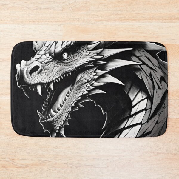 Item preview, Detailed Dragon in Striking Black and White designed and sold by GrizzlyCollective.