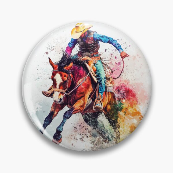 Artikelvorschau, Pferd und Reiter Rodeo Bucking Bronco abstrakte aktive Outdoor-inspirierte Kunst entworfen und verkauft von CDC40.