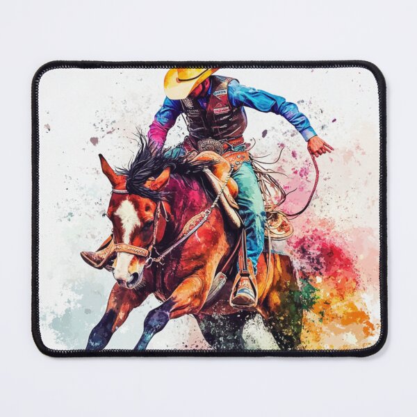 Item preview, Horse and rider rodeo bucking bronco abstract Active Outdoors Inspired Art designed and sold by CDC40.