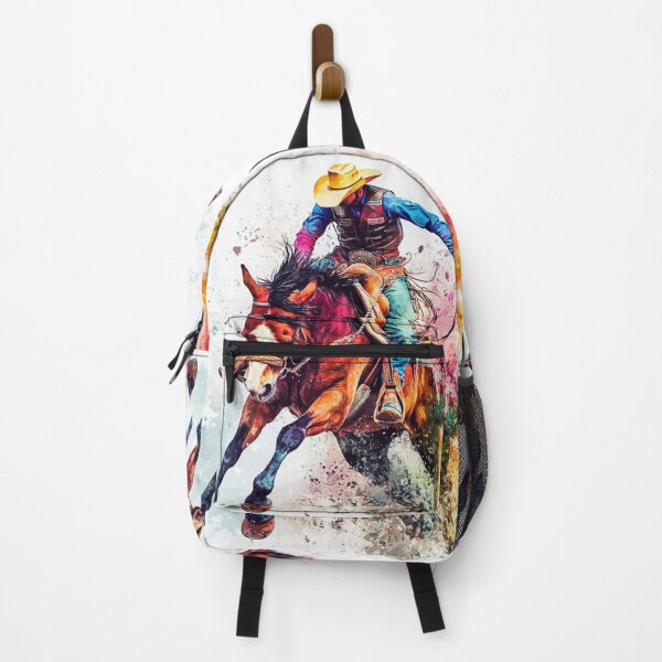 Item preview, Horse and rider rodeo bucking bronco abstract Active Outdoors Inspired Art designed and sold by CDC40.