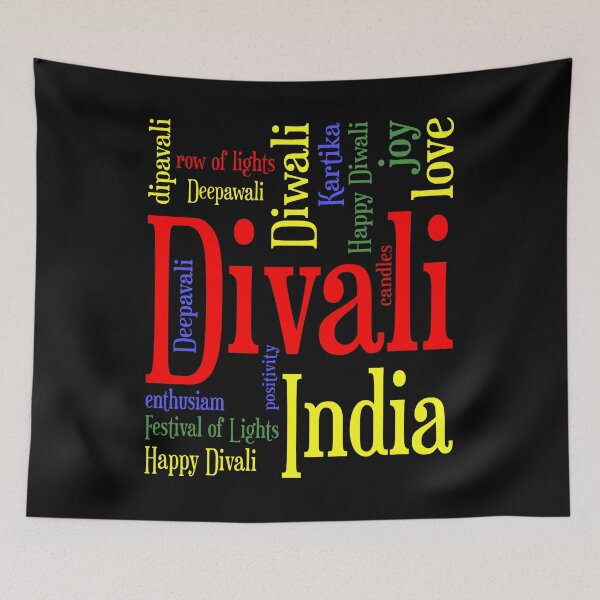 Item preview, Festival Of Lights Diwali Word Collage designed and sold by taiche.