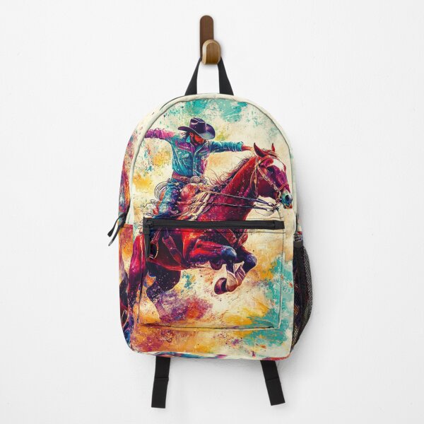 Item preview, Horse and rider rodeo bucking bronco abstract Active Outdoors Inspired Art designed and sold by CDC40.