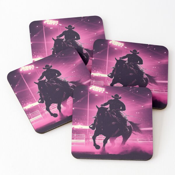 Item preview, Horse and rider rodeo bucking bronco monochrome silhoutte Active Outdoors Inspired Art designed and sold by CDC40.