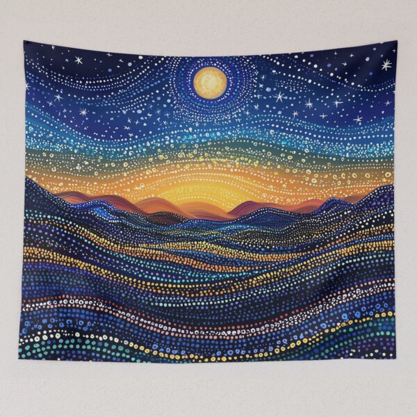 Item preview, Aboriginal Inspired Dot Art - Perfect Night designed and sold by GrinGalore.