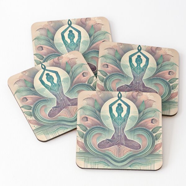 Item preview, Digital Harmony: Yoga in the Connection of Nature and Technology designed and sold by neroprint4U.