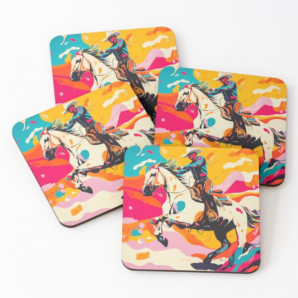 Item preview, Horse and rider rodeo psychedelic Active Outdoors Inspired  designed and sold by CDC40.