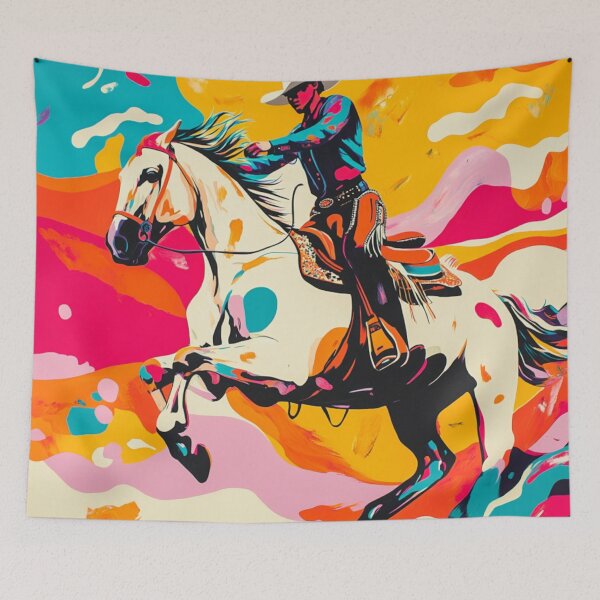 Item preview, Horse and rider rodeo psychedelic Active Outdoors Inspired  designed and sold by CDC40.