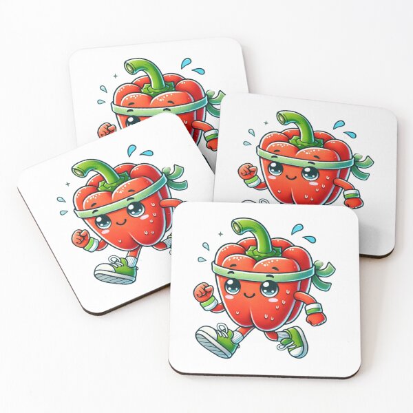 Item preview, Paprika Cartoon Vegan Fitness Workout Sport Health Race designed and sold by Annika Shurafa.