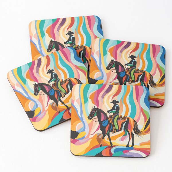Item preview, Horse and rider rodeo psychedelic Active Outdoors Inspired  designed and sold by CDC40.