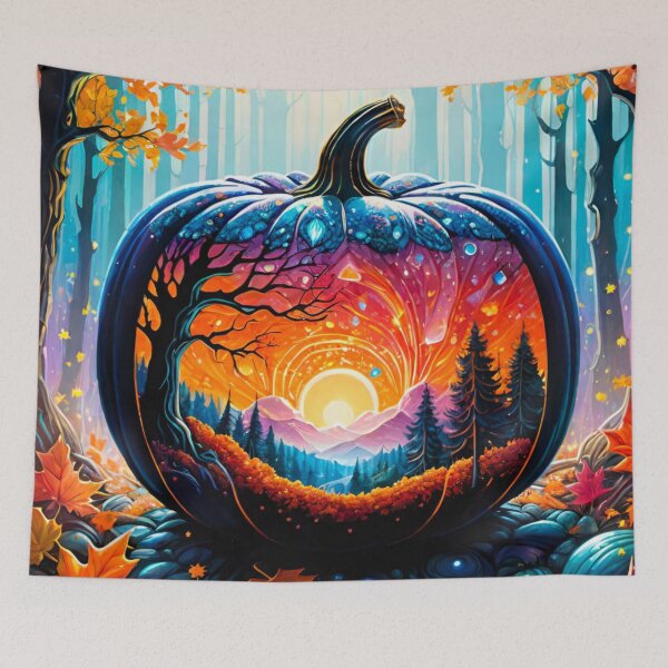 Item preview, Vibrant Halloween Pumpkin with Striking Colors designed and sold by GrizzlyCollective.