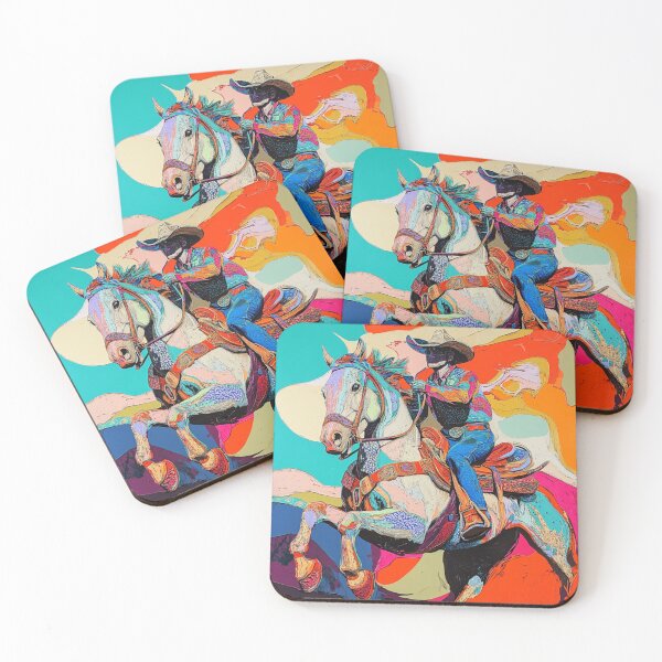 Item preview,  Horse and rider rodeo psychedelic Active Outdoors Inspired  designed and sold by CDC40.