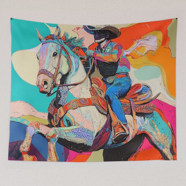 Item preview,  Horse and rider rodeo psychedelic Active Outdoors Inspired  designed and sold by CDC40.