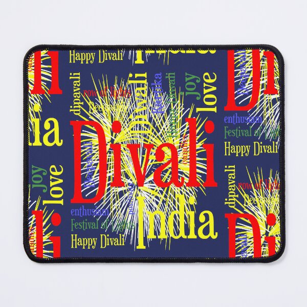 Item preview, Festival Of Lights Diwali Firework Word Collage designed and sold by taiche.