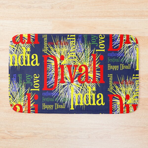 Item preview, Festival Of Lights Diwali Firework Word Collage designed and sold by taiche.