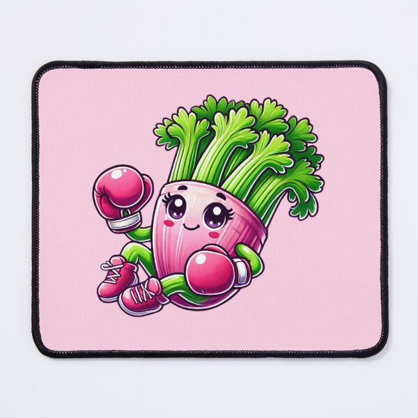 Item preview, Boxing Celery Cartoon Fitness Vegan Girl Power Workout designed and sold by Annika Shurafa.