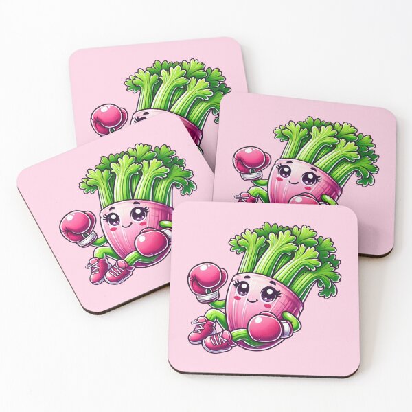 Item preview, Boxing Celery Cartoon Fitness Vegan Girl Power Workout designed and sold by Annika Shurafa.